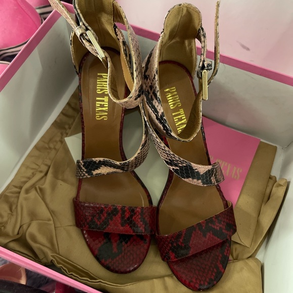 Paris Texas Maroon & Pink Python Pumps <3 - Picture 2 of 5